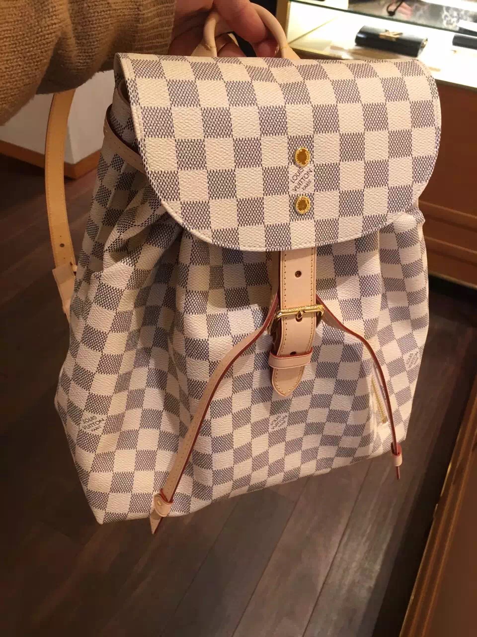 Authentic Louis Vuitton Daimer Azur Sperone Backpack N41578